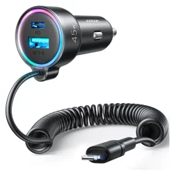 Buy Official Joyroom 3 in 1 Wired Car Charger (Lightning) in Pakistan