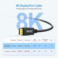 Buy Original Official Choetech 8K DisplayPort Cable, DisplayPort To DisplayPort Cable in Pakistan