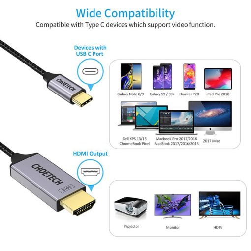 Buy Choetech USB Type C to HDMI V2.0 Cable in Pakistan