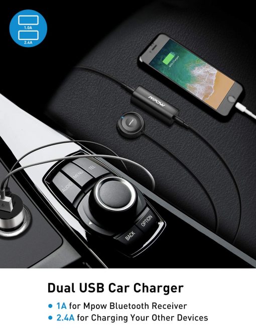 Bluetooth Car Kit – Bluetooth Receiver Mpow® Streambot with Car Charger MBR2 - Image 5