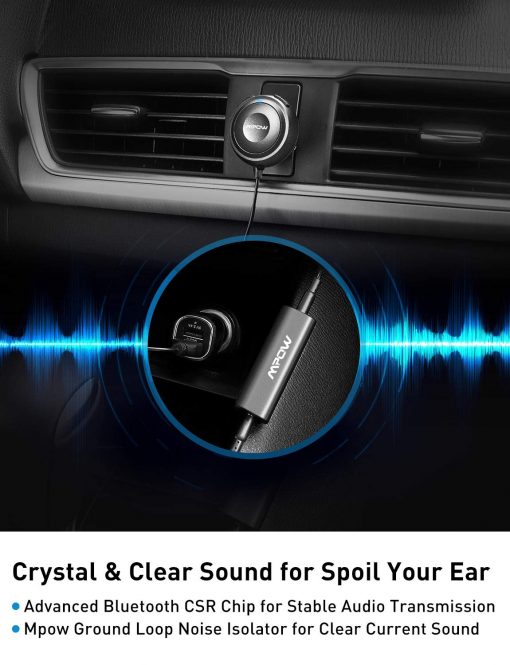 Bluetooth Car Kit – Bluetooth Receiver Mpow® Streambot with Car Charger MBR2 - Image 6
