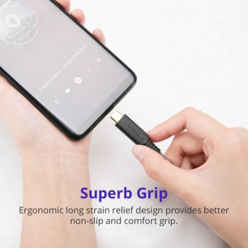 Tronsmart TAC02 6ft USB-C to USB-A 3.0 Nylon Braided Fast Charging Cable - Image 2