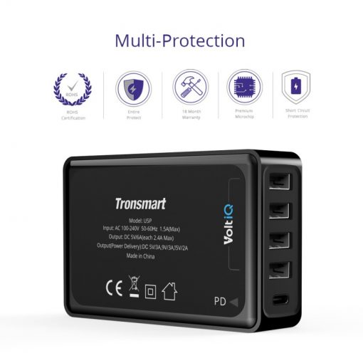 Tronsmart U5P 60W USB PD Desktop Charger with VoltiQ - Image 5