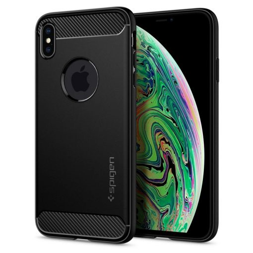 Spigen New iPhone XS MAX Case Rugged Armor Matte Black (Ver.2) 065CS25125