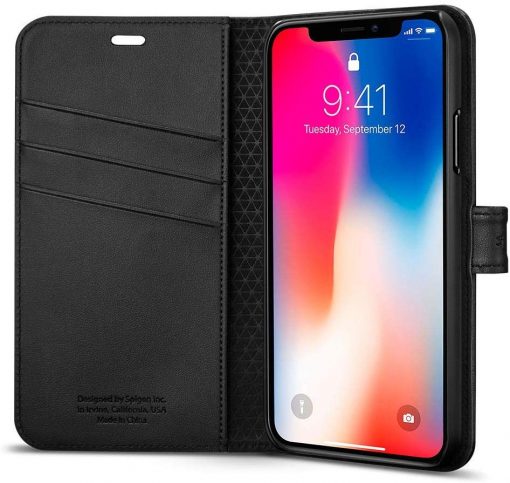 Spigen iPhone X / iPhone XS 2017 Case Wallet S Black 057CS22176 - Image 2