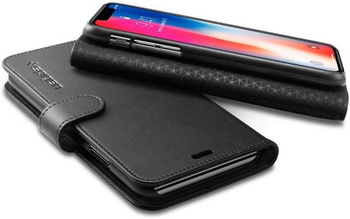 Spigen iPhone X / iPhone XS 2017 Case Wallet S Black 057CS22176 - Image 3