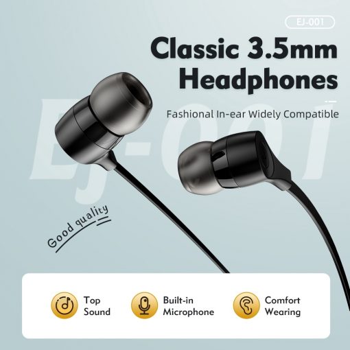 Stereo Bass Earphone 3.5mm with Microphone Wired Control Gaming Headset  Black - Image 7