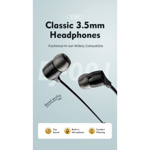 Stereo Bass Earphone 3.5mm with Microphone Wired Control Gaming Headset  Black - Image 4