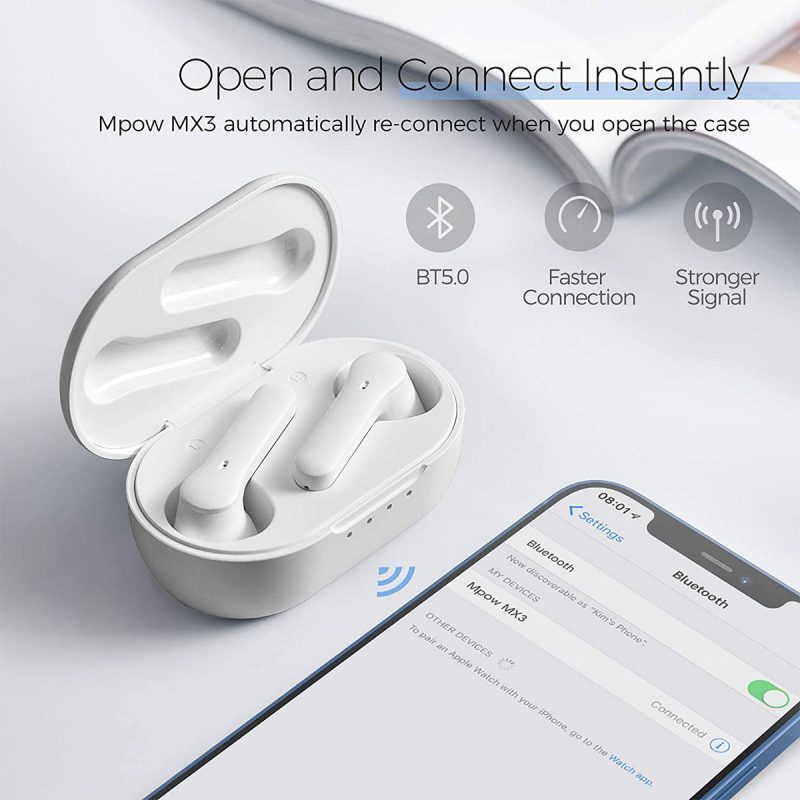 Mpow MX3 Upgraded Bluetooth Earbuds in Ear with Wireless Charging Case