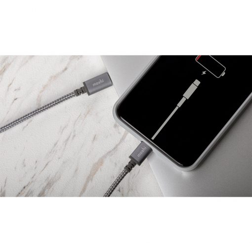 Moshi Integra™ USB-C Charge/Sync Cable with Lightning Connector 1.2 m - Titanium Gray - 99MO084041 - Image 4