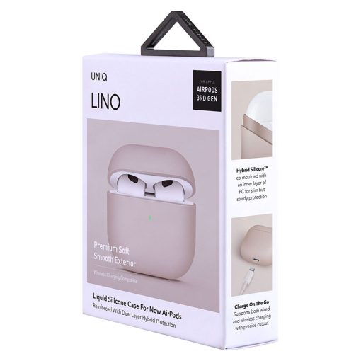 UNIQ LINO Hybrid Liquid Silicon AirPods 3rd Gen Case - Blush (Pink) - Image 5