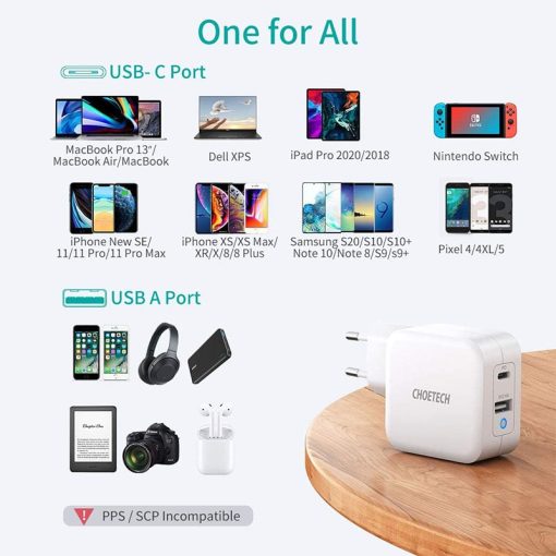 Buy Choetech 65W 2-Port Charger in Pakistan