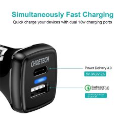 Buy Choetech USB C Car Charger 36W 2 Port Fast Charger in Pakistan