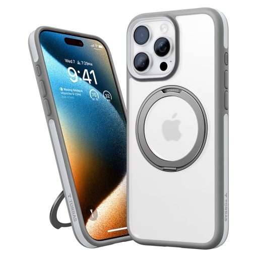 Torras Ostand R Fusion Series MagSafe Compatible Case for iPhone 16 Pro Max – Titanium Grey
