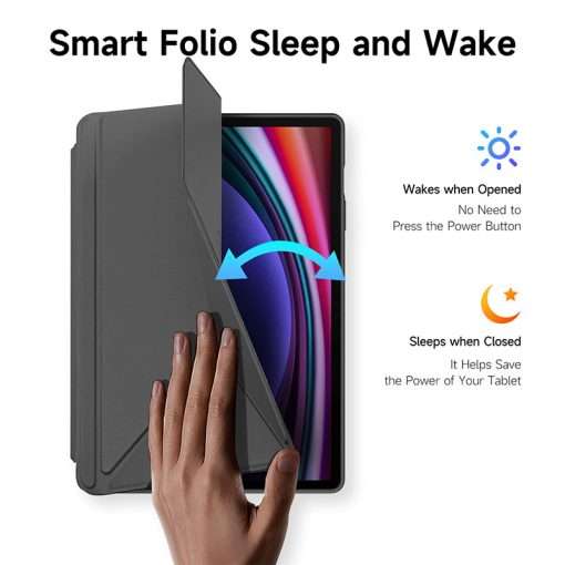 Dux Smart Folio Case with Pencil Holder for Samsung Tab S10 Plus/S9 Plus/S9 FE Plus - Black - Image 3