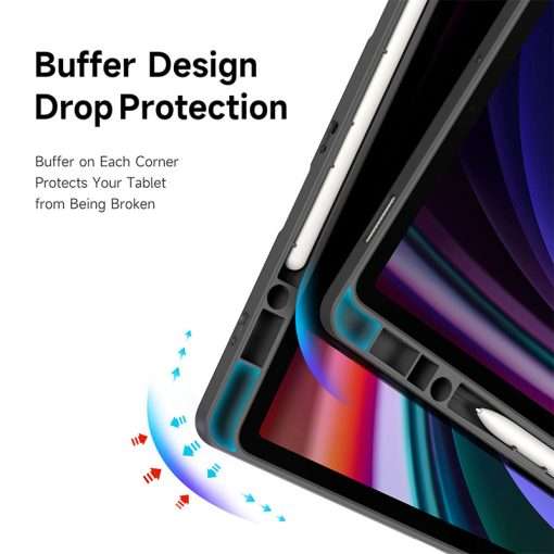 Dux Smart Folio Case with Pencil Holder for Samsung Tab S10 Plus/S9 Plus/S9 FE Plus - Black - Image 6