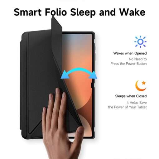 Dux Smart Folio Case with Pencil Holder for Samsung Tab S10 Ultra/S9 Ultra/S8 Ultra – Black - Image 7