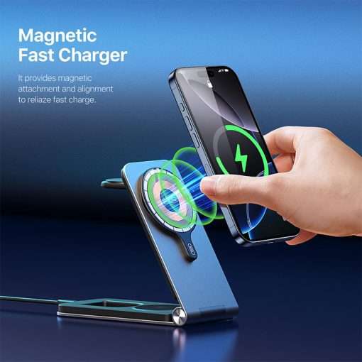 Duzzona Foldable 3in1 15W Magnetic Wireless Charger Stand - Image 6