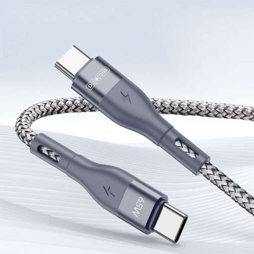 Duzzona PD 65W USB C to USB C Cable 200cm - Grey - Image 2