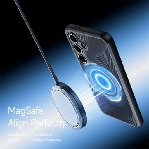 Aimo Mag Series MagSafe Compatible Phone Case for Samsung Galaxy S24 FE – Transparent Black - Image 5