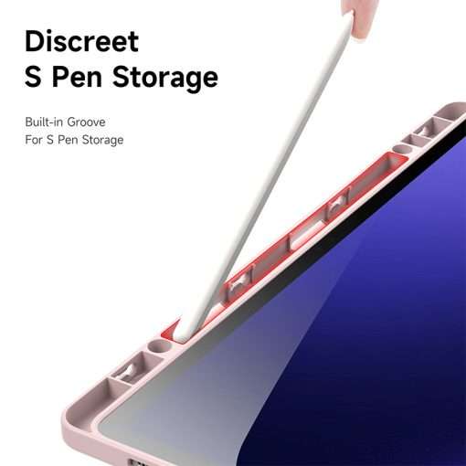 Dux Smart Folio Case with Pencil Holder for Samsung Tab S10 Plus/S9 Plus/S9 FE Plus - Pink - Image 5