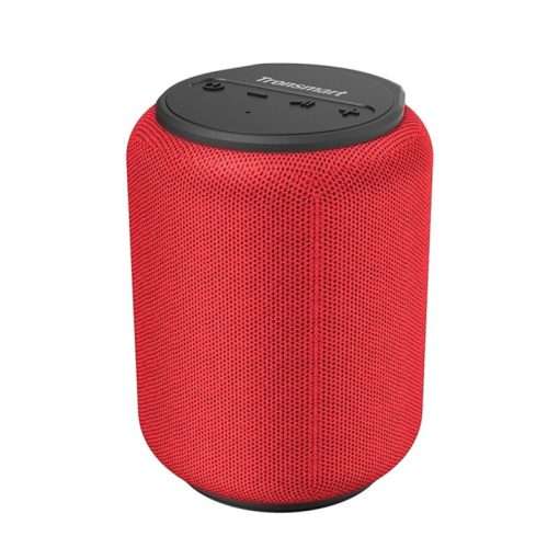 Tronsmart T6 Mini Upgraded Bluetooth Speaker TWS Speakers IPX6 Wireless Portable Speaker with 360 Degree Surround Sound, Voice Assistant - RED