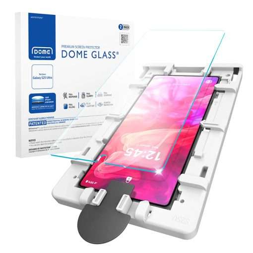 Whitestone [Dome Glass] Tempered Glass Screen Protector Liquid Dispersion Tech For Samsung Galaxy S25 Ultra with UV Kit – 2 Pack