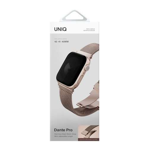 UNIQ Dante Pro Apple Watch Series 1-10 SE/SE2 Mesh Steel Strap 42/41/40MM – Rose - Image 3