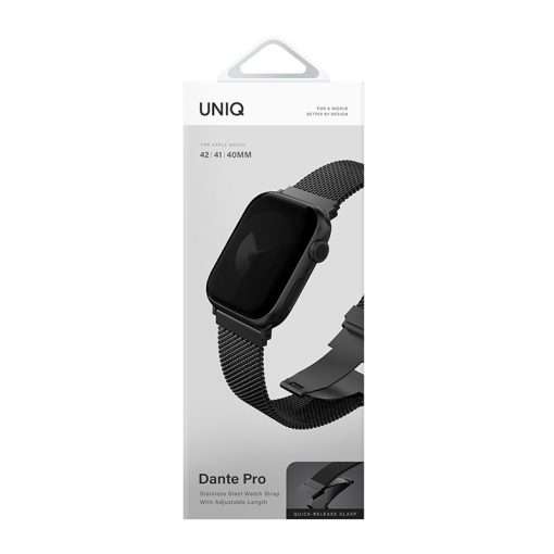 UNIQ Dante Pro Apple Watch Series 1-10 SE/SE2 Mesh Steel Strap 42/41/40MM – Black - Image 3