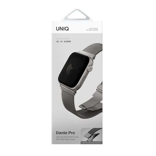 UNIQ Dante Pro Apple Watch Series 1-10 SE/SE2 Mesh Steel Strap 42/41/40MM – Silver - Image 3