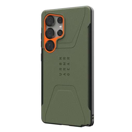 UAG Civilian Magsafe Compatible Phone Case for Samsung Galaxy S25 Ultra – Olive/Orange - Image 2