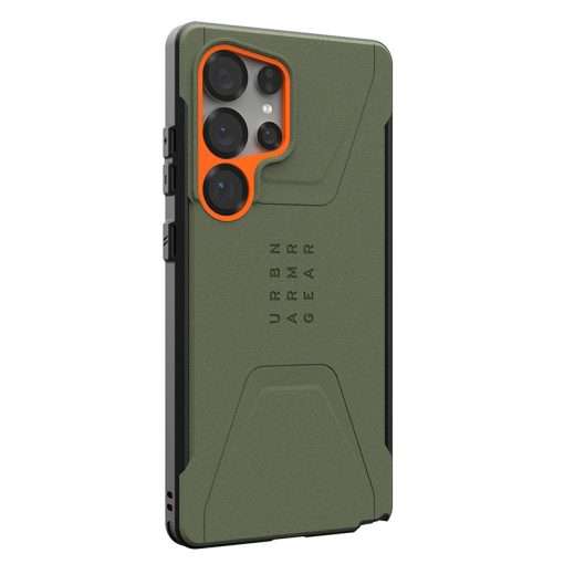 UAG Civilian Magsafe Compatible Phone Case for Samsung Galaxy S25 Ultra – Olive/Orange - Image 3