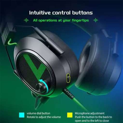 PLEXTONE G810 Gaming Headphones with Sound Card, Mic Wired Gaming Headset For PS4, PS5, Nintend Switch, Xbox, PC, Phones - Image 6