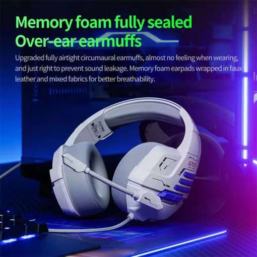 PLEXTONE G700 3.5mm AUX Wired Gaming Headphones with Noise Reduction Microphone HiFi Sound - Grey - Image 3