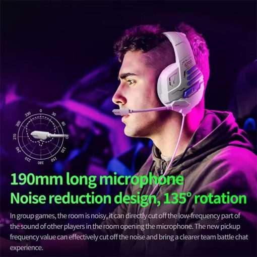 PLEXTONE G700 3.5mm AUX Wired Gaming Headphones with Noise Reduction Microphone HiFi Sound - Grey - Image 5