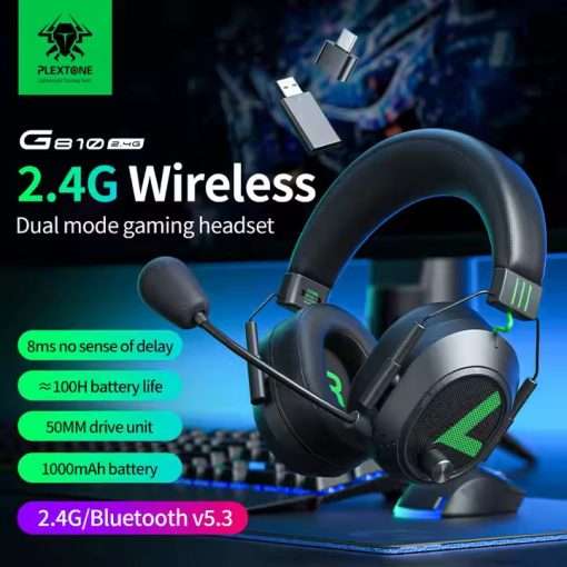 PLEXTONE G810 Wireless Gaming Headset 2.4GHz Bluetooth USB Gaming Headphones for PS5, PS4, PC, Switch, Mobile Phone , Xbox - Image 2