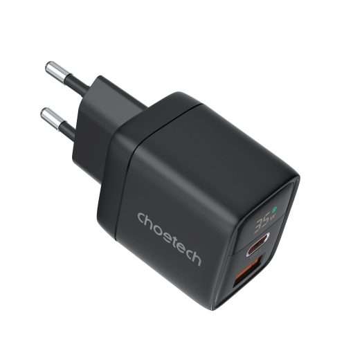 Choetech 35W Gan Wall Charger 2x USB-C PD with Display – Black - PD6052 - Image 2