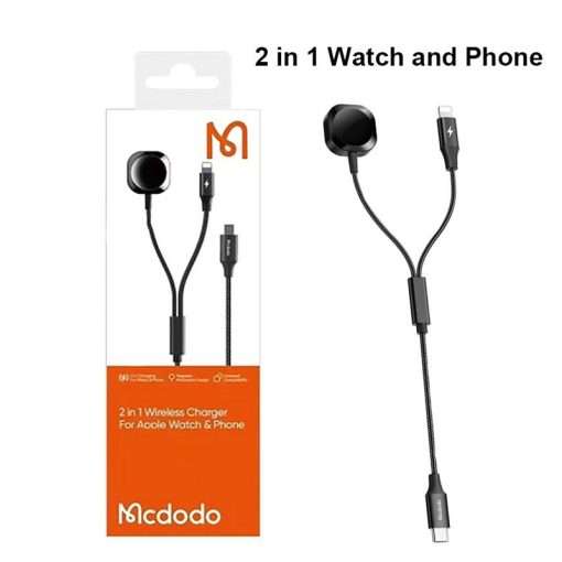 Mcdodo 15W 2in1 Apple Watch Charge & Lightning to Type C- Ch-2980 - Black - Image 7