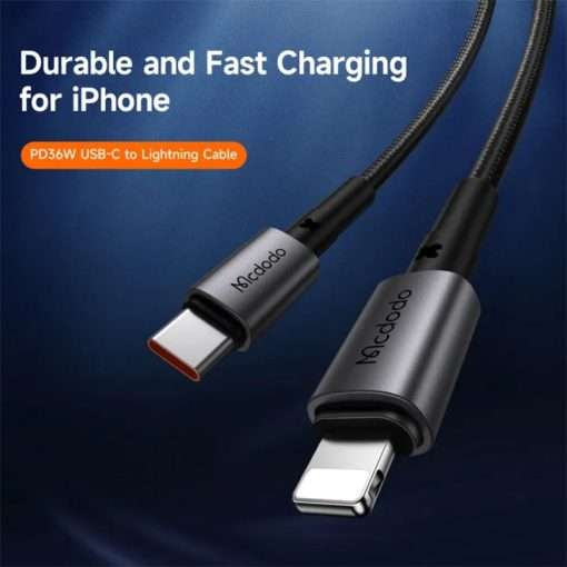 Mcdodo 36W Type-C To Lightning  Cable - 1.8m CA-2851 - Black - Image 3