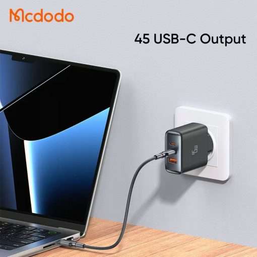 Mcdodo 45W 3-Port Fast Charger EU - CH-4860 - Black - Image 2