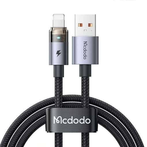 Mcdodo Transparent USB-A to Lightning Cable with LED 1.2m - Black