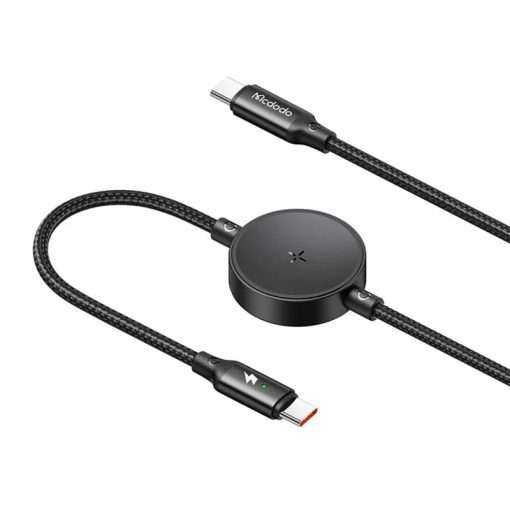 Mcdodo 60W 2in1 Type-C to Type-C Charging Cable with Wireless Charger for Samsung Watch - CA-4170 - Black - Image 3