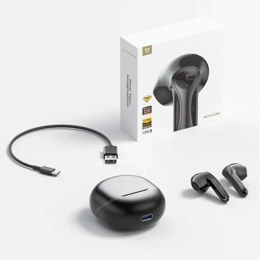 SoundPEATS Air5 Lite Wireless Earbuds with Hi Res Audio, Bluetooth 5.4 Semi in Ear Earphones, 13mm Drivers, LDAC Codec, 30 Hrs Fast Charge - Black - Image 9