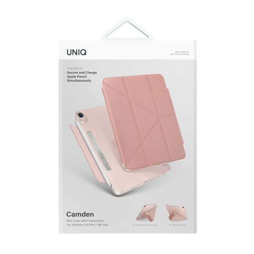 Uniq Camden Antimicrobial Case for iPad Mini 6th / 7th Gen / A17 Pro - Pink - Image 4