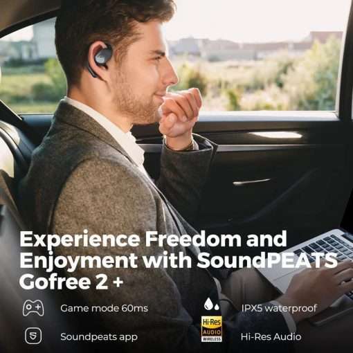 Soundpeats Gofree 2+ Wireless Open Ear Earphone - Black - Image 2