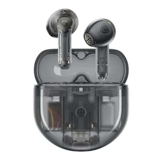 SoundPEATS Air4 True Wireless Earbuds with Snapdragon AptX Adaptive Lossless Bluetooth 5.3 Earbuds with Boost Bass, Multipoint Connection, 6-Mics - Transparent Black