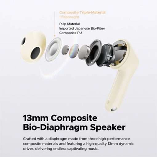 SoundPEATS Air5 True Wireless Earbuds with Bluetooth 5.4, aptX Lossless Audio, Hi-Res Qualcomm Snapdragon QCC3091 Chip, 13mm Driver, Multipoint Pairing - Beige - Image 4