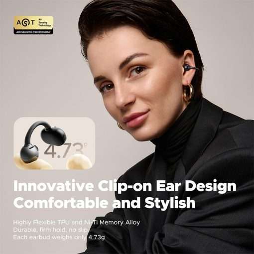 SoundPEATS POP Clip Wireless Open Ear Earbuds, Button Control, Lightweight, 30H Playtime, IPX5, Bluetooth 5.4 Immersive Audio, Sports Running - Image 2