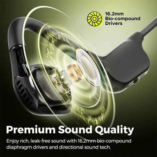 Soundpeats RunFree Lite2  Open-Ear Air Conduction Sport Blutooth Earphones - Black - Image 2