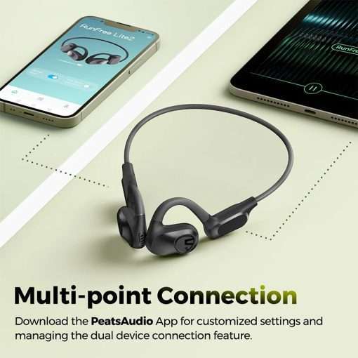 Soundpeats RunFree Lite2  Open-Ear Air Conduction Sport Blutooth Earphones - Black - Image 6